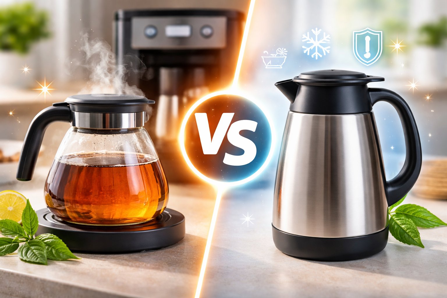 Glaskanne oder Thermokanne beim Teeautomaten: Was ist die bessere Wahl?